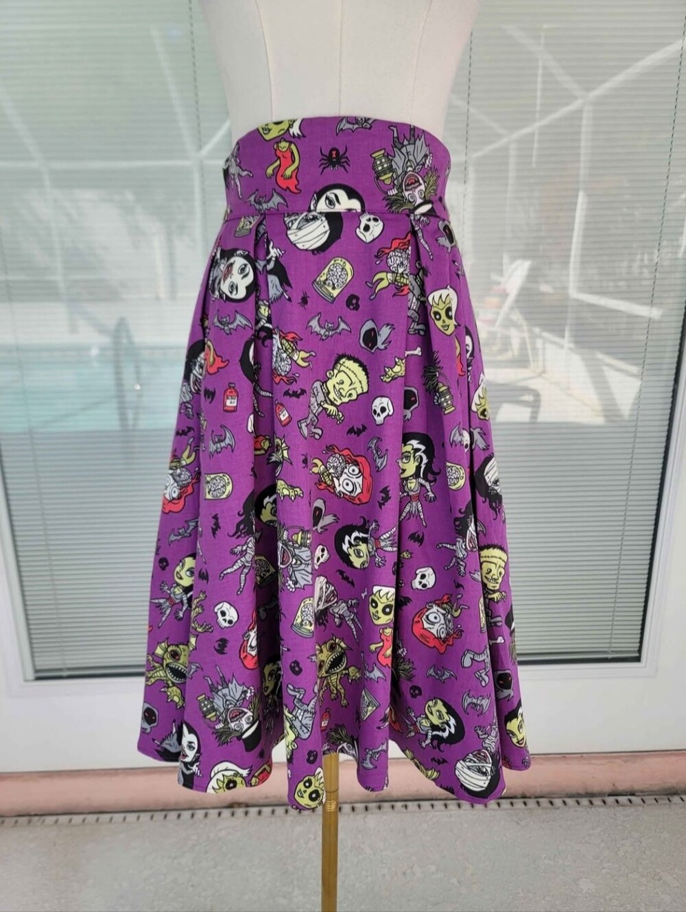 Pinup Couture Evan Dorkin Print Monsters Mayhem Little Jun Skirt Retro